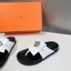 Hermès Women White Leather Black Sole Sandals product view 4
