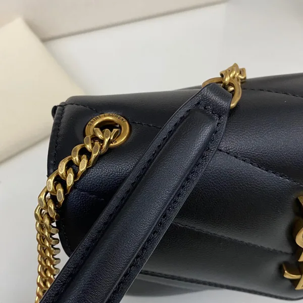 Saint Laurent Loulou medium in Matelassé Lambskin Black Bag product view 5