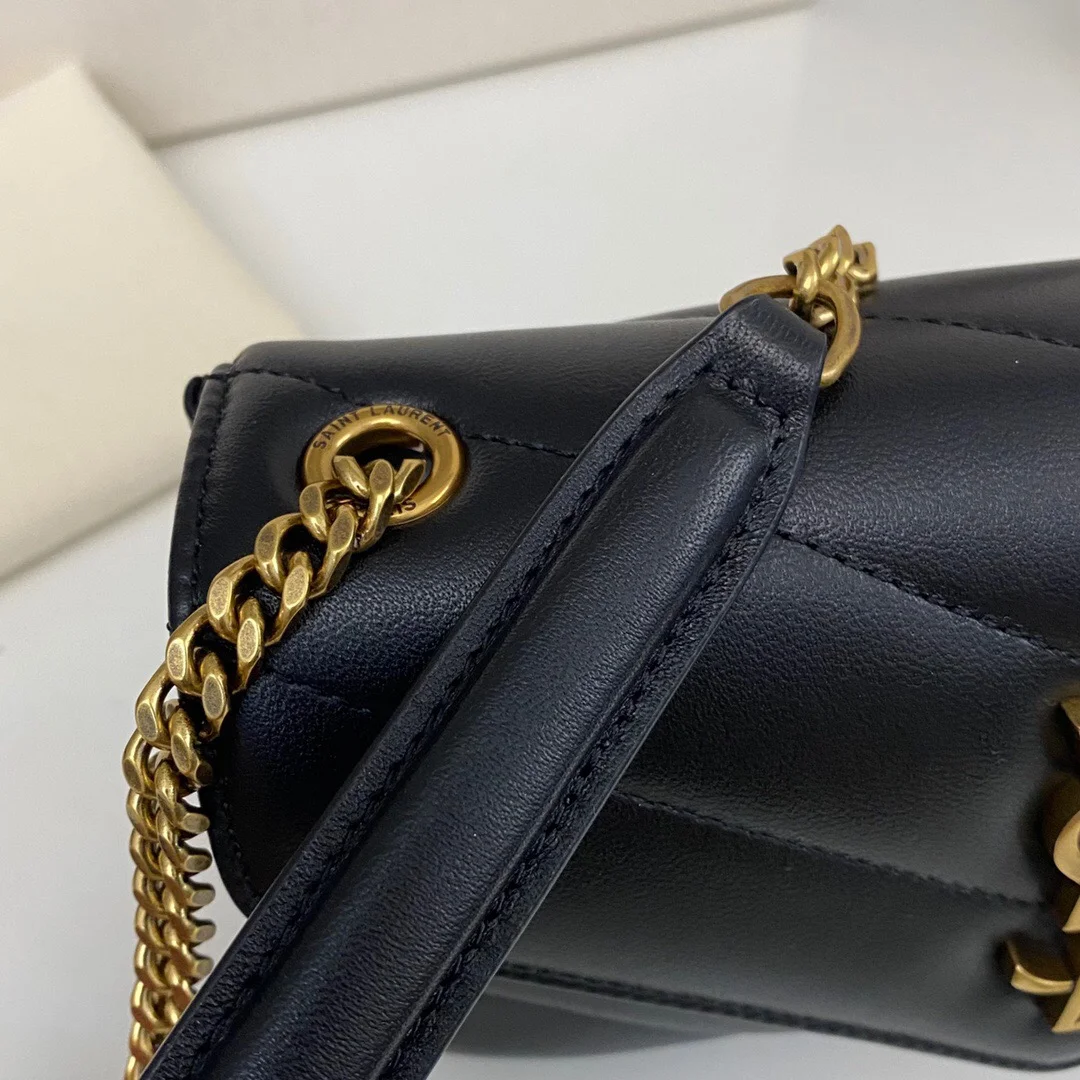 Saint Laurent Loulou medium in Matelassé Lambskin Black Bag product view 5