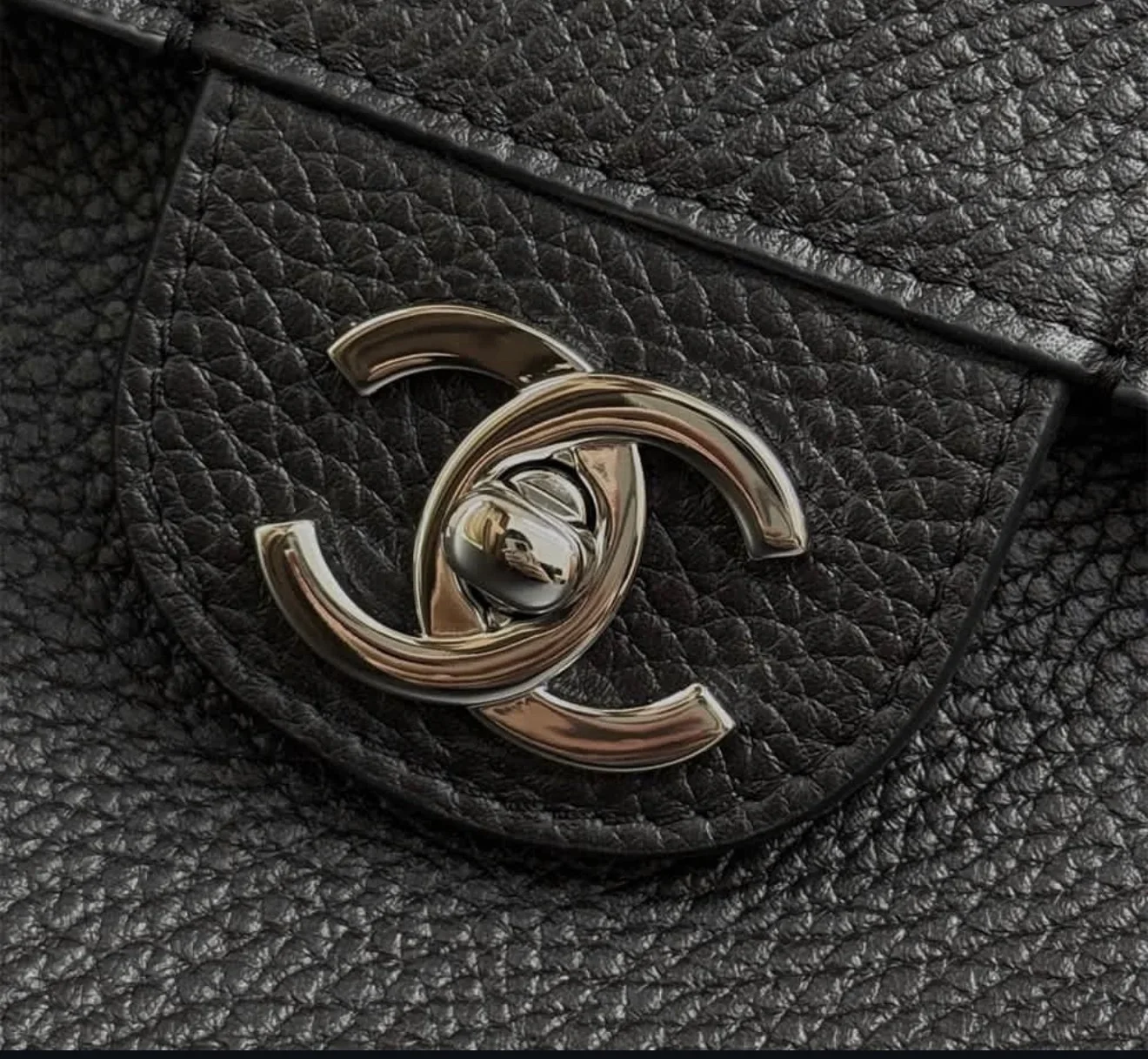 Chanel Maxi Flap 38 Black Silver Hardware Bag product view 7