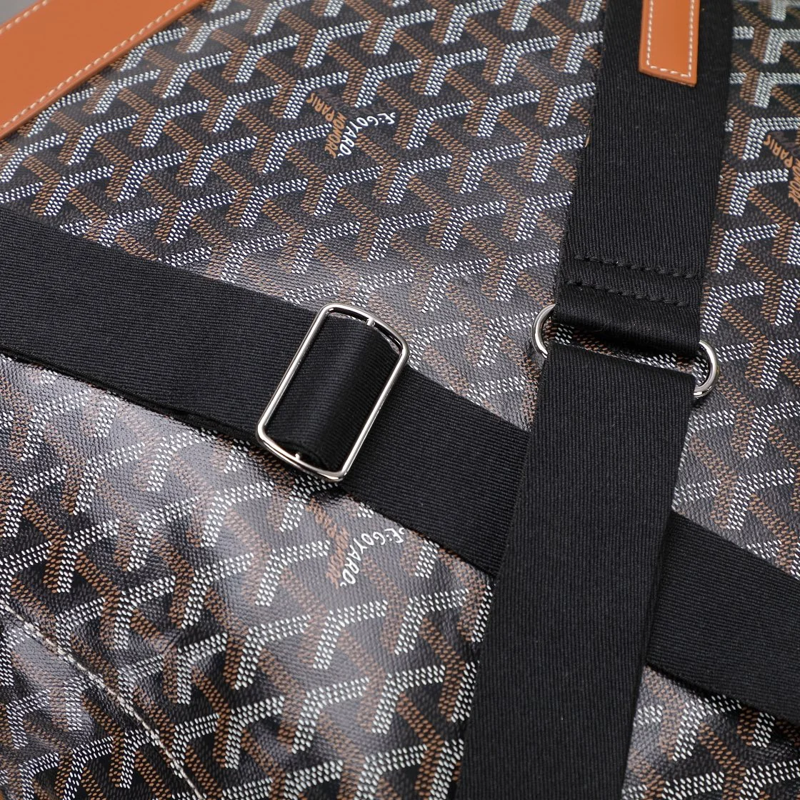 Goyard Black Goyardine Brown Leather Steamer Bag product view 2
