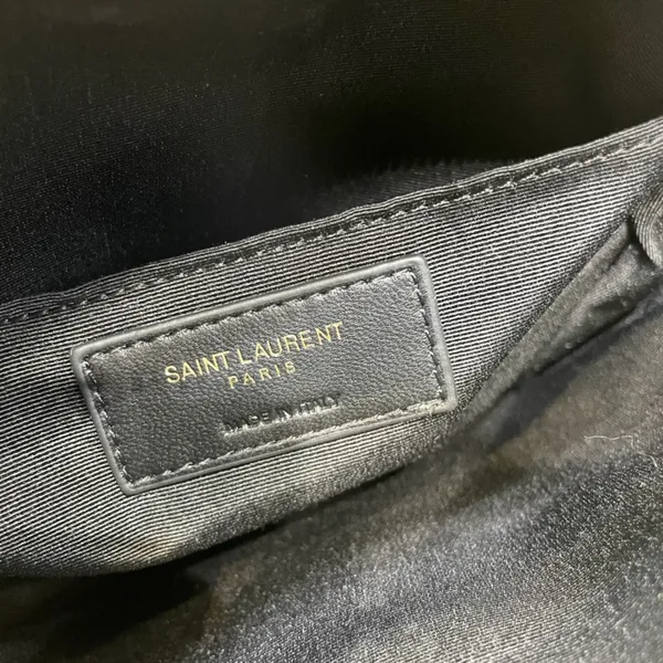 Saint Laurent Women Vinyle Round Camera Bag in Chevron-Quilted Denim and Suede product view 6