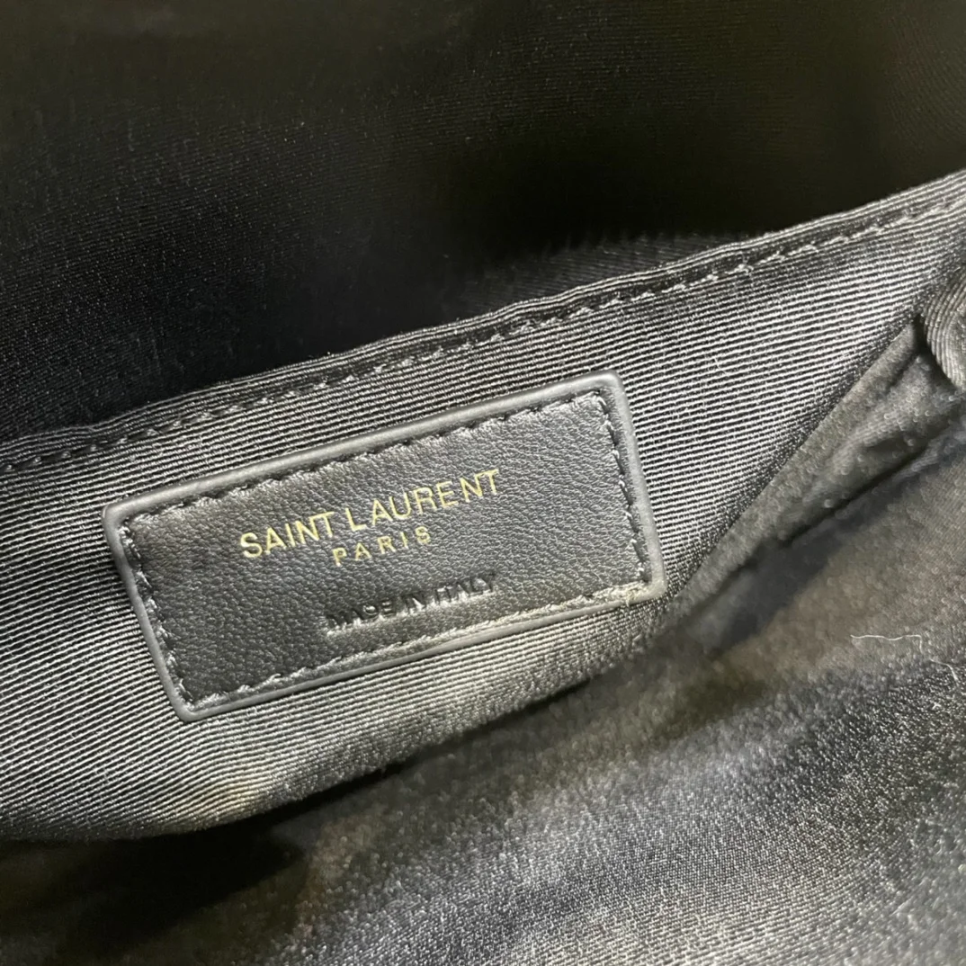 Saint Laurent Women Vinyle Round Camera Bag in Chevron-Quilted Denim and Suede product view 6