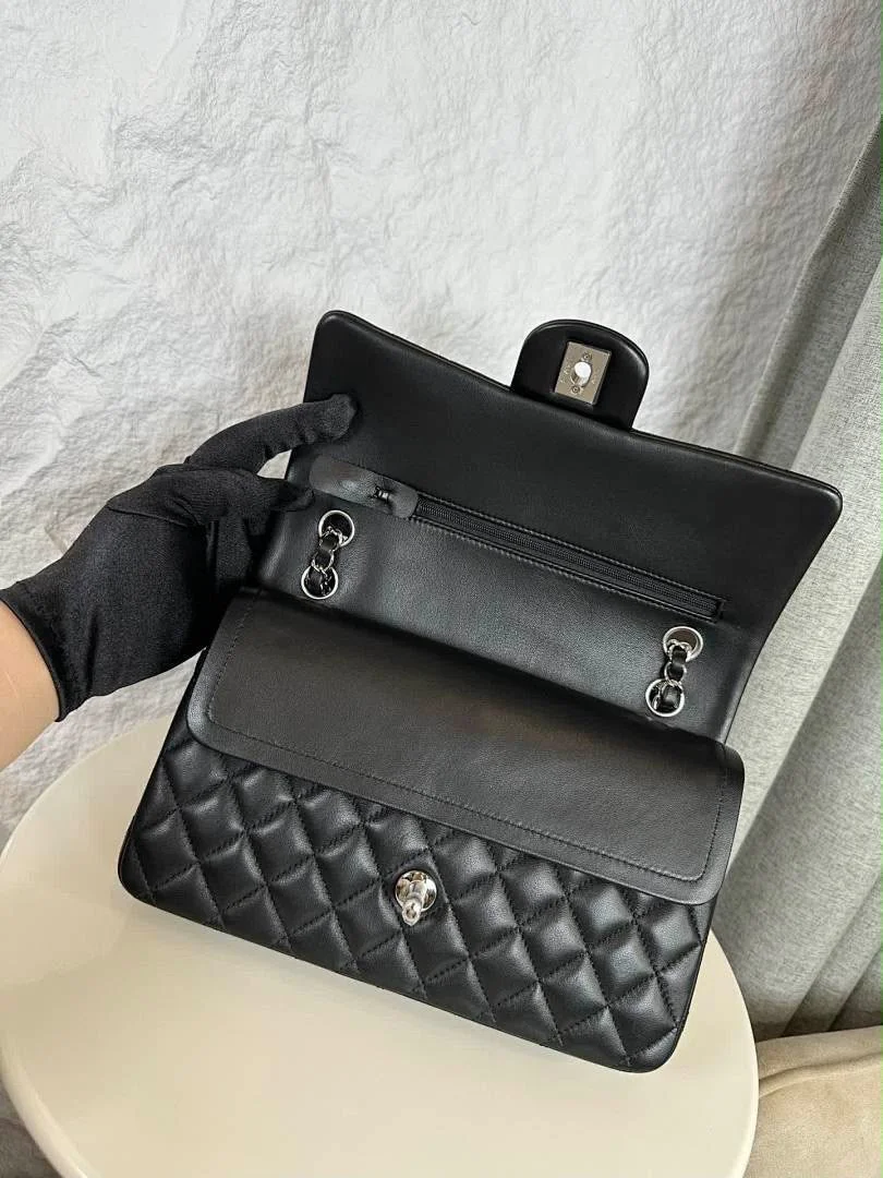 Chanel Classic Flap Medium Lambskin Silver Hardware Bag product view 6