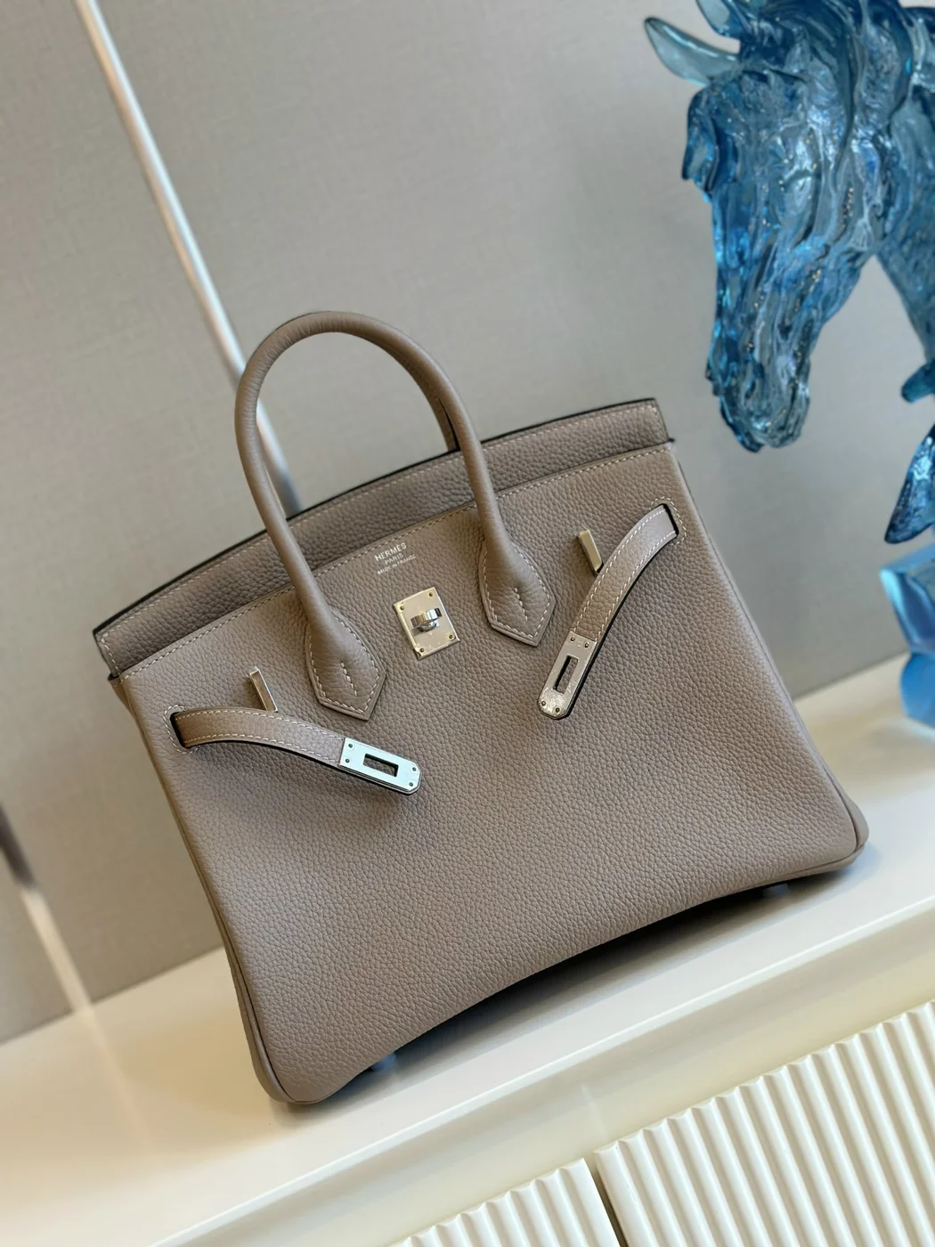 Hermès birkin gray with Silver hardware (size 30) Bag product view 4