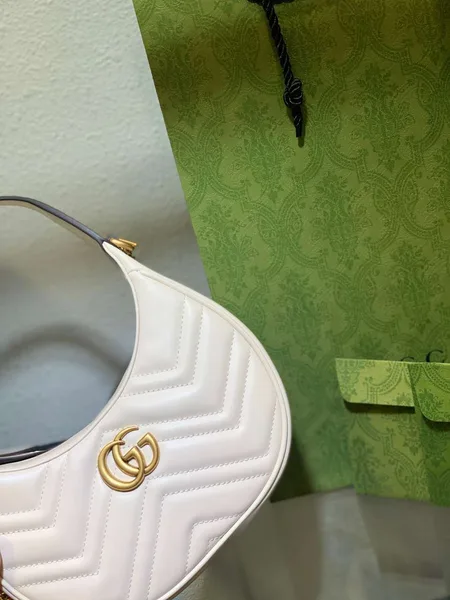Gucci GG Marmont Half Moon Handbag White 24 cm product view 4