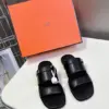 Hermès Women Black Leather Flat Sandals product view 1