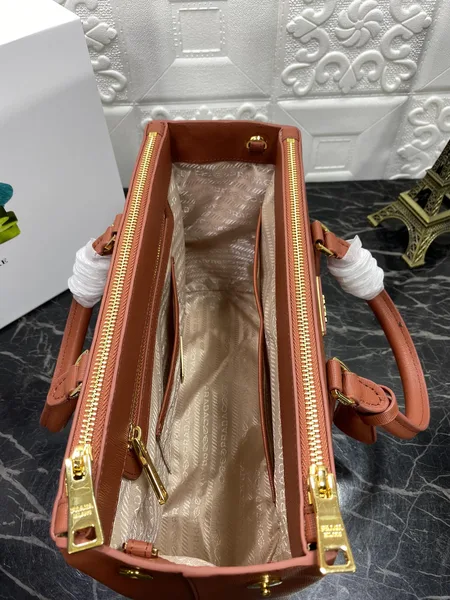 Prada Pra Galleria 32 Bag In Bronze Orange Saffiano Leather product view 6