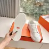 Hermès Women White Leather Sneakers product view 2