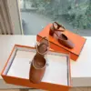 Hermès Women Brown Leather Heels product view 5