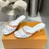 Louis Vuitton Women White Multicolor Leather Heels product view 4