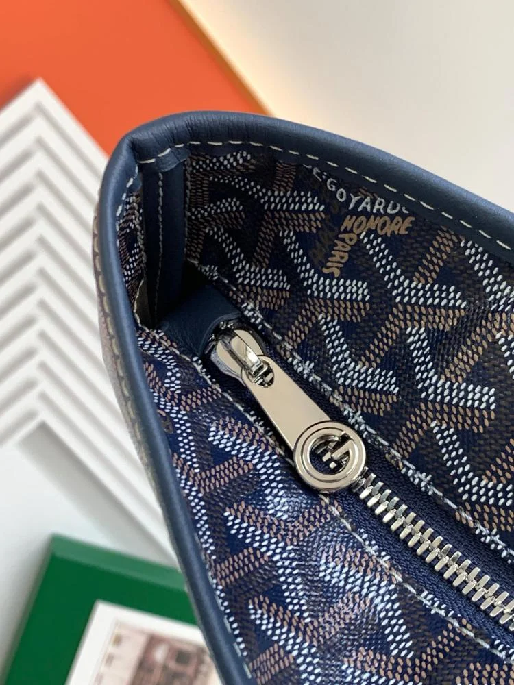 Goyard Navy Blue Goyardine Coated Canvas and Leather Saint Louis PM Tote product view 8
