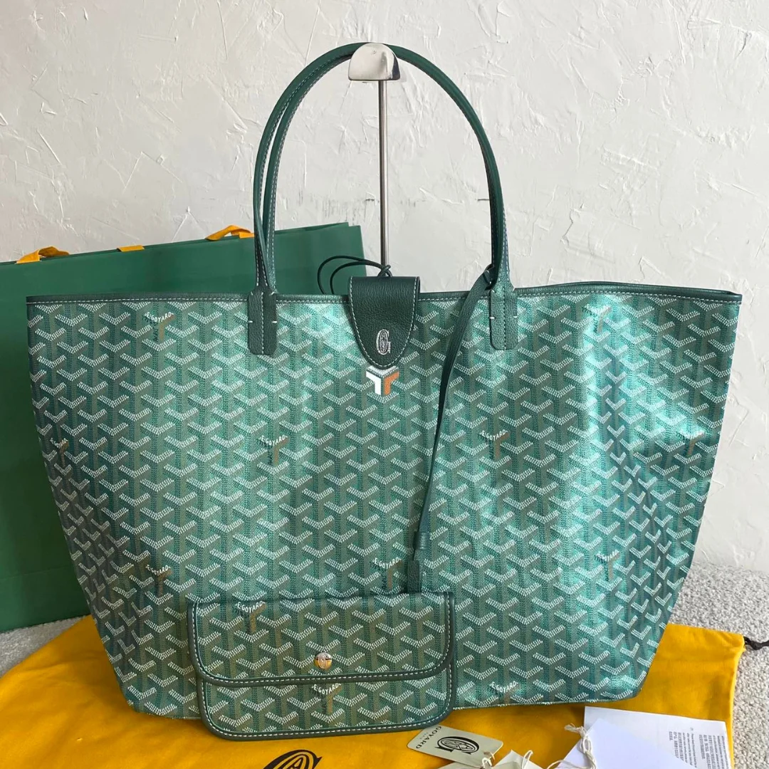 Goyard Green Goyardine Coated Canvas and Leather Saint Louis GM Tote product view 1