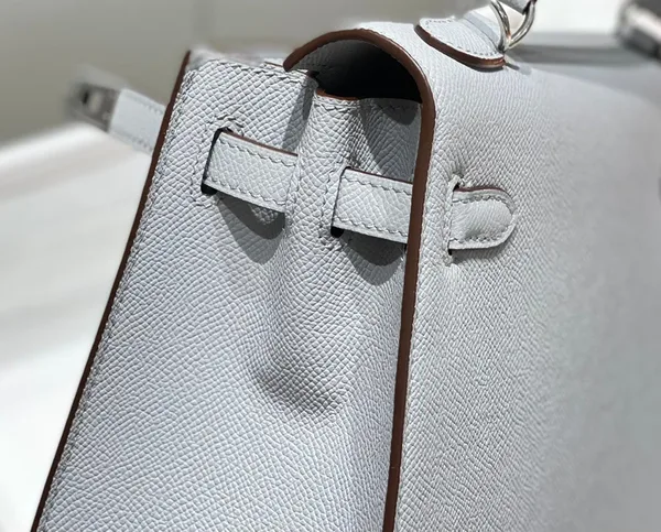 Hermès 28 Sellier in Bleu Glacier Epsom leather Bag product view 5