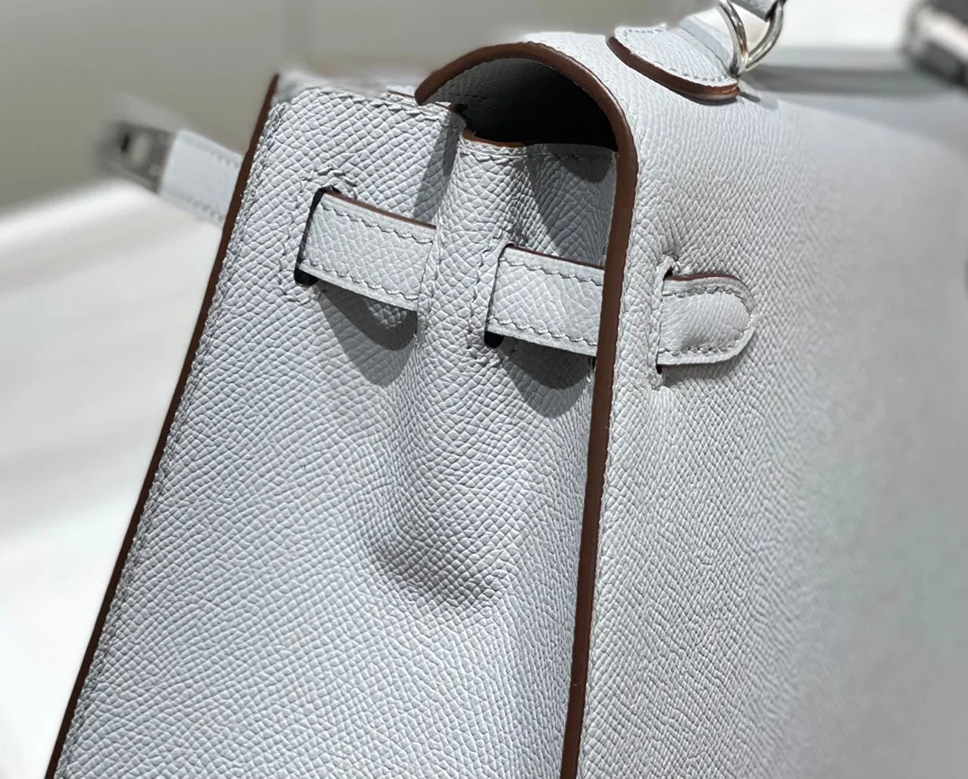 Hermès 28 Sellier in Bleu Glacier Epsom leather Bag product view 5