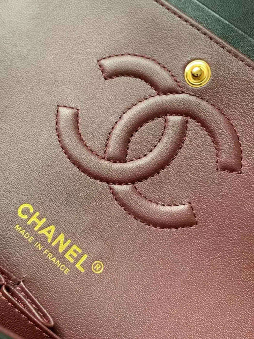 Chanel Charm Handbag Sheepskin Black Lock Gold 25x16x7cm product view 7