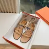 Hermès Women Beige Leather Strappy Sandals product view 3