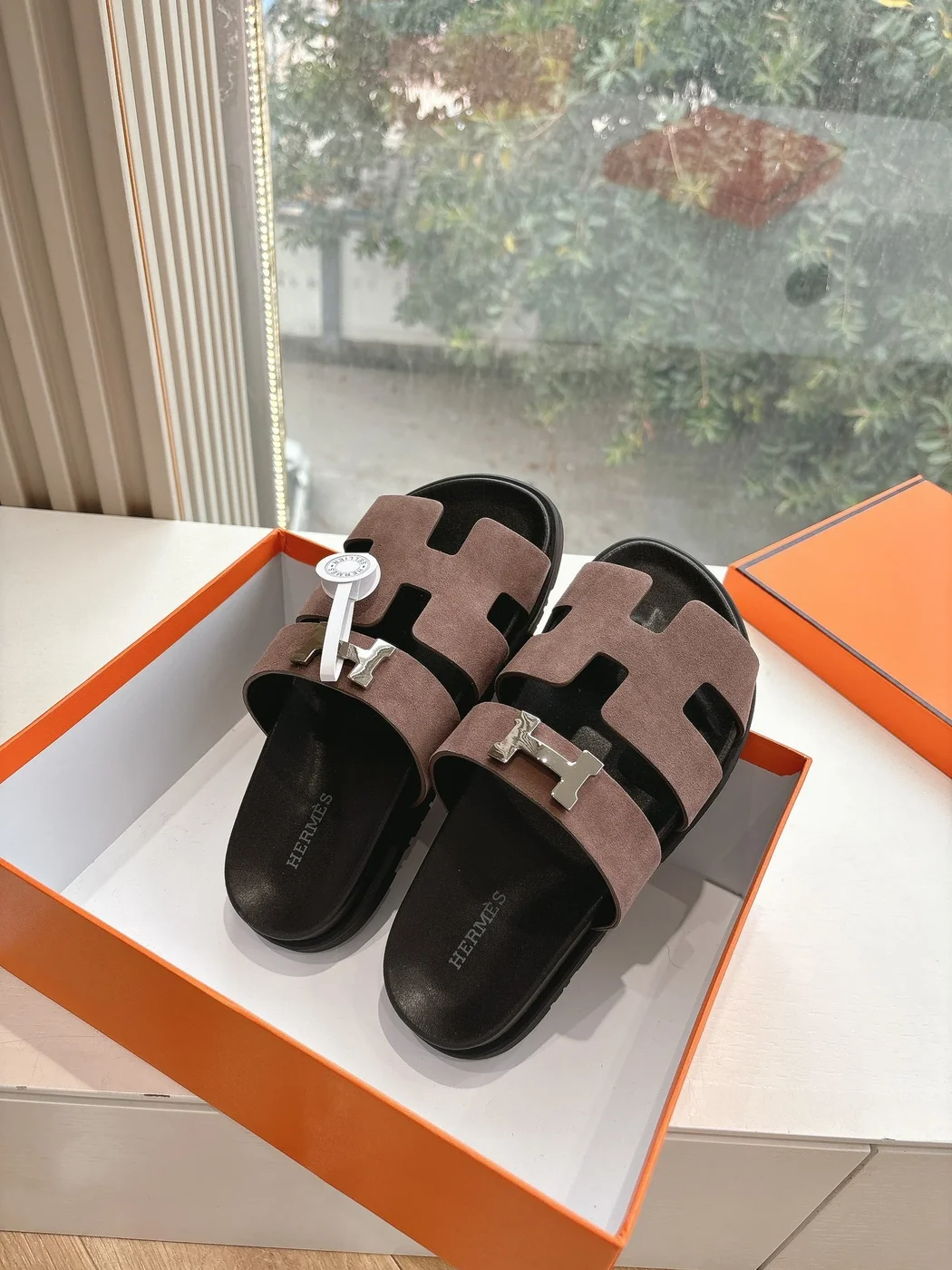 Hermès Women Brown Suede Sandals product view 5