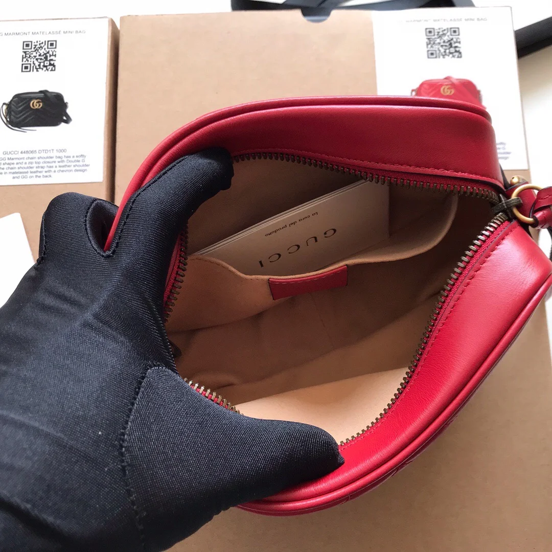Gucci Calfskin Matelasse Mini GG Marmont Chain Shoulder Bag product view 7
