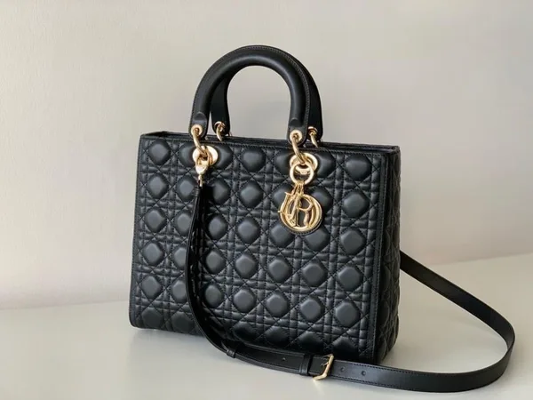 Dior Lady Black Gold Hardware (Large size) Bag product view 1