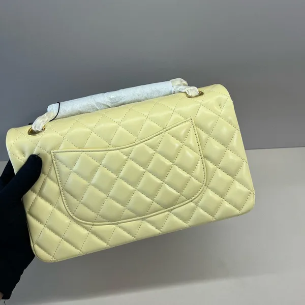 Chanel 25C Flap Bag 25 In Yellow Quilted Lambskin Gold Hardware product view 5