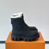 Louis Vuitton Men Black Leather Fur Lined Boots product view 1