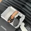 Chanel Women Black Mesh Logo Slide Sandals product view 6