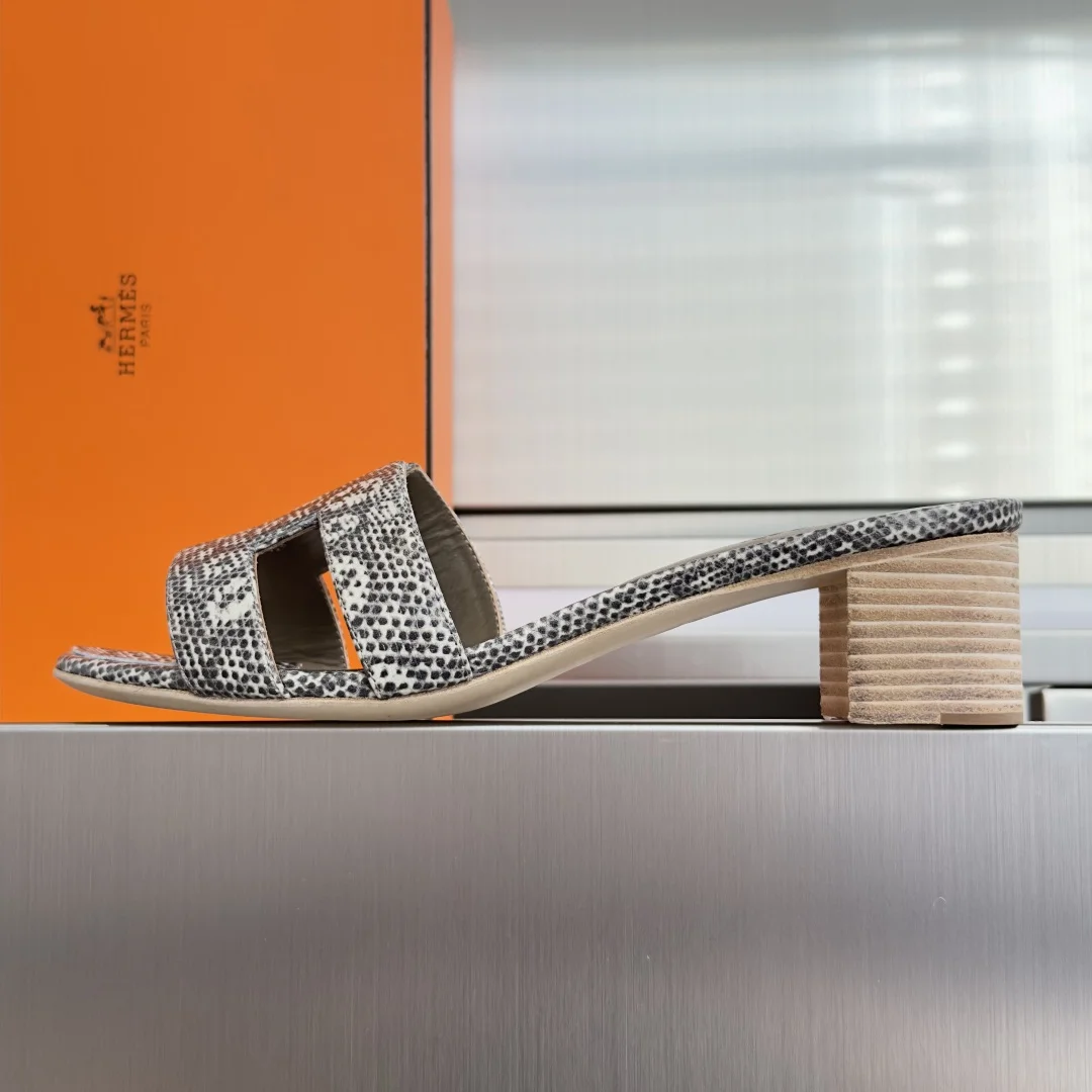 Hermès Oran Heeled Sandals Exotic Print product view 2
