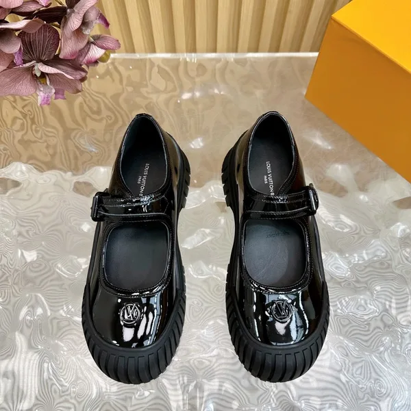 Louis Vuitton Women Black Patent Leather Mary Jane Loafers product view 6