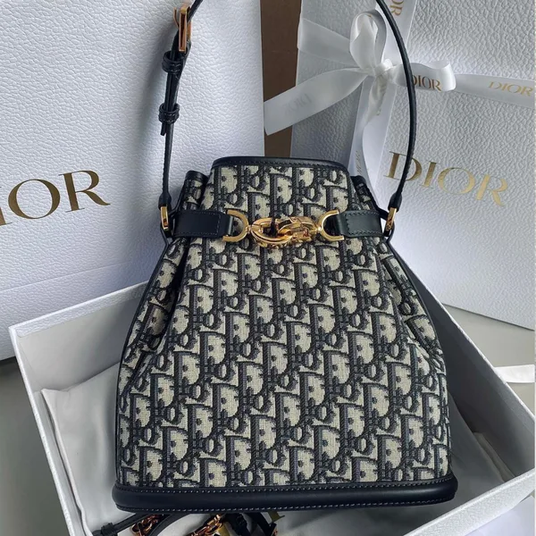 Dior Cest Canvas Backpack Embroidered Pattern Black 24x10x24.5 cm product view 1