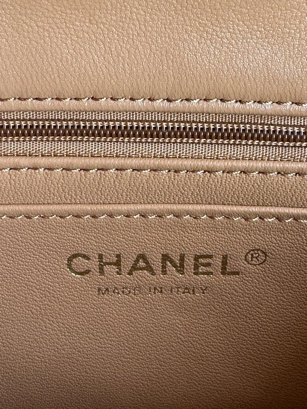 Chanel Flap Bag 20 In Bronze Brown Lambskin With Handle product view 6
