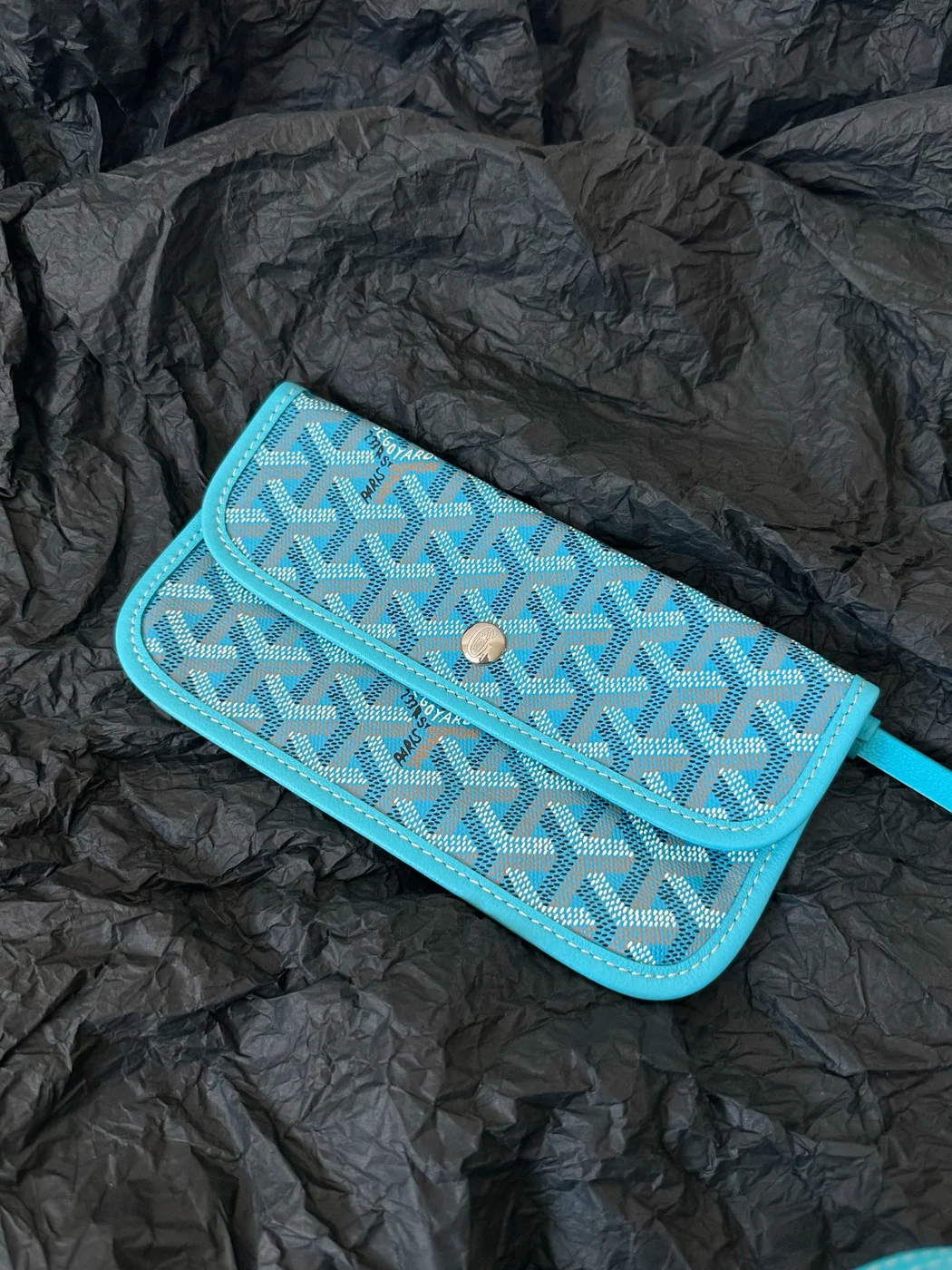 Goyard Blue Coated Canvas Leather Small Saint Louis Tote product view 7