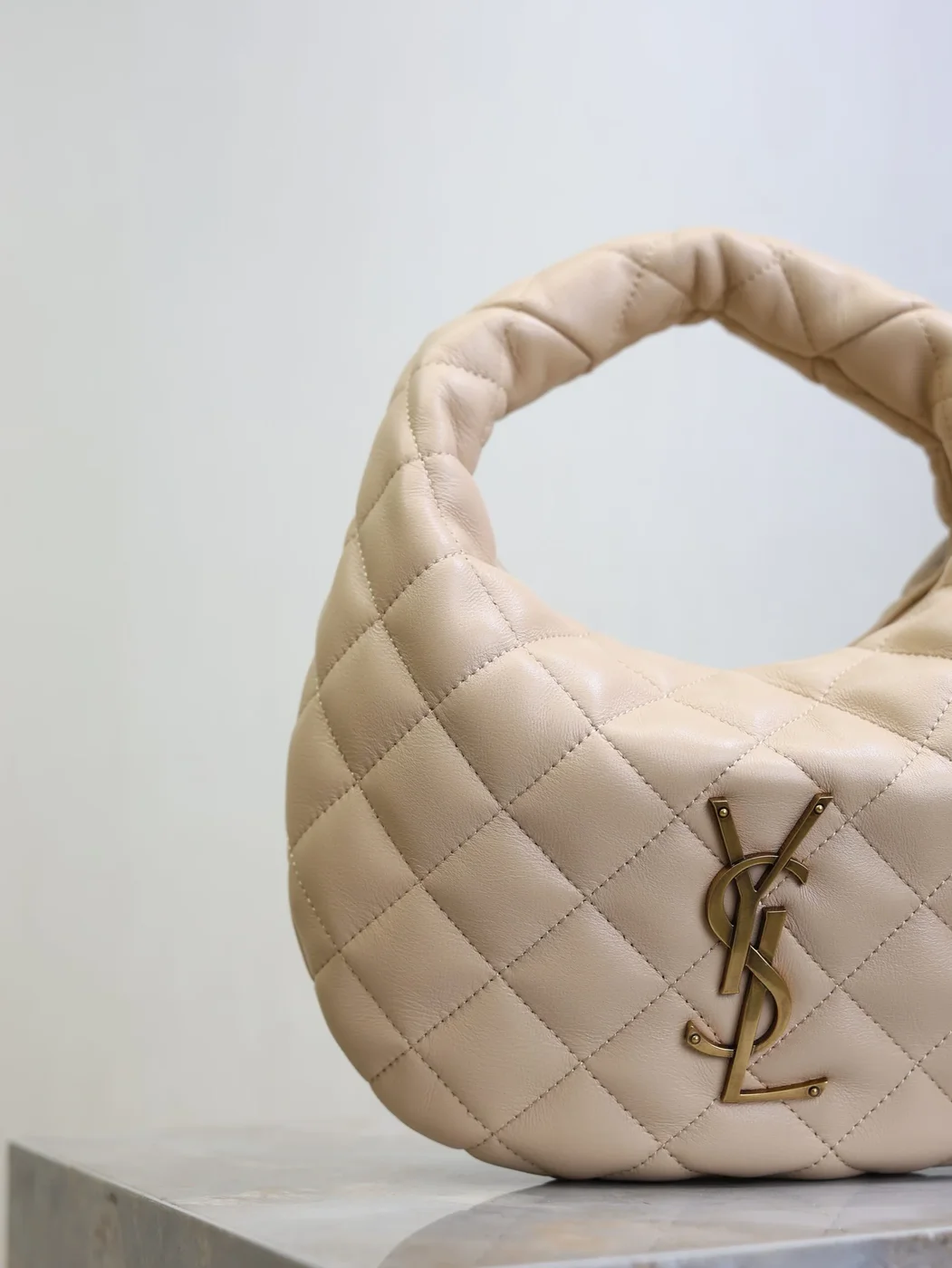 Saint Laurent Icarino 17 In Beige Quilted Gold Hardware Bag product view 4