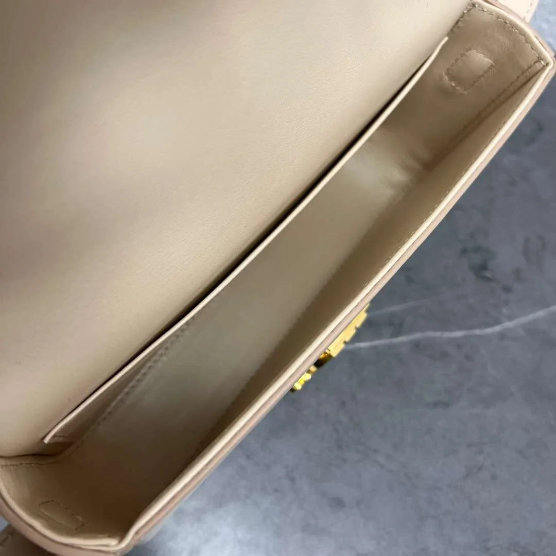 Celine Triomphe Handbag Milky White Smooth Leather 20x12cm product view 4