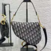Dior Saddle Bag in blue Dior Oblique jacquard product view 3