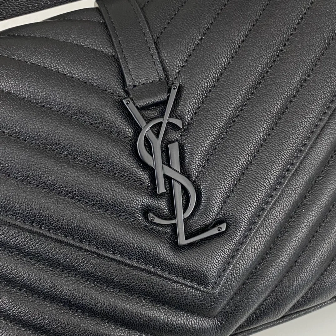 Saint Laurent medium College leather cross body bag In Black product view 2