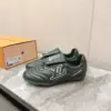 Louis Vuitton Women Dark Green Leather Sneakers product view 5