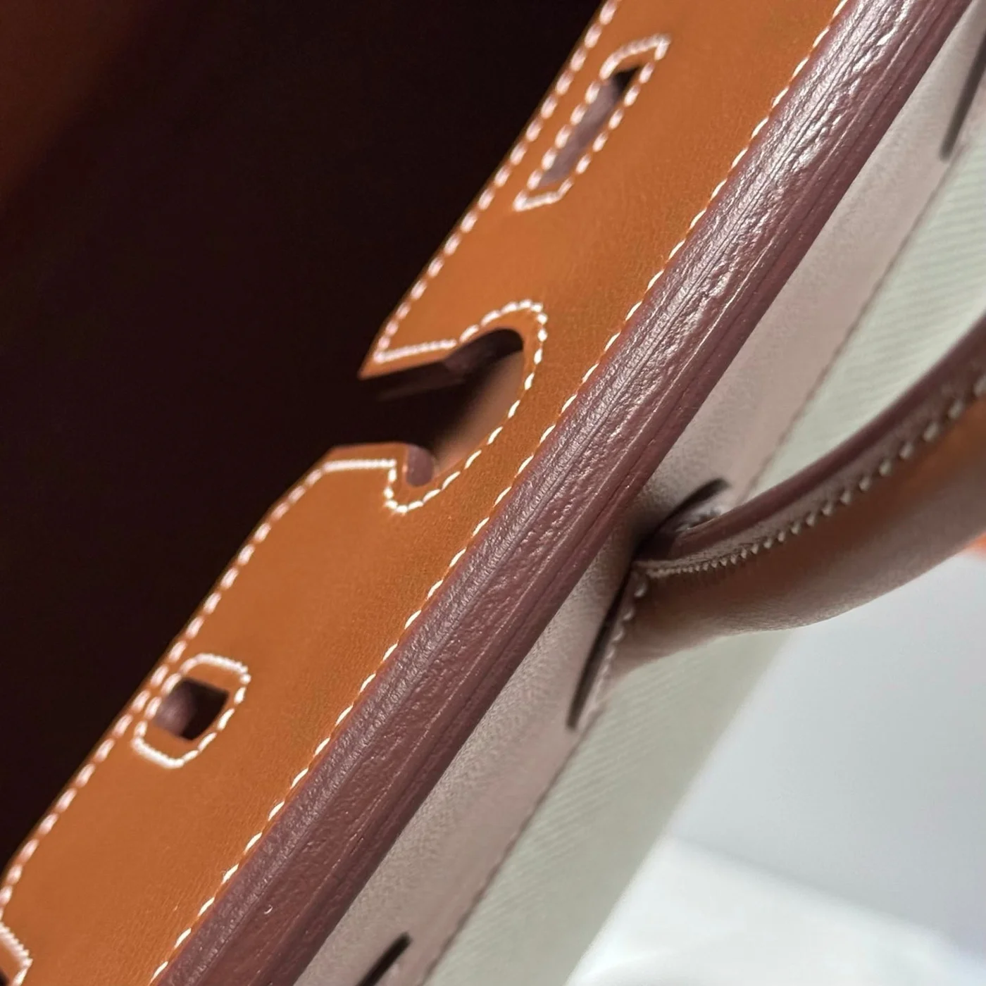 Hermès Birkin 25 cm In Veau Barenia Swift Ercu Toile Canvas Bag product view 7