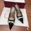 Valentino Women Black Patent Leather Bow Slingback Pumps product view 2