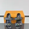 Louis Vuitton Men Black Multicolor Canvas Straps Sandals product view 6
