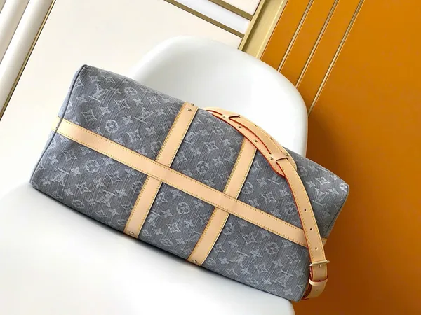 Louis Vuitton Keepall Denim bandouliere 55 Grey Bag product view 7
