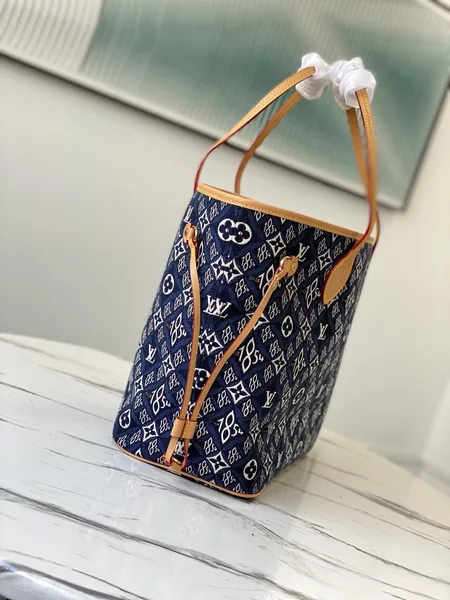 Louis Vuitton Neverfull MM Bag — Navy Blue 1854 Pattern product view 2