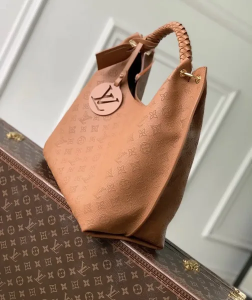 Louis Vuitton Carmel Mahina Leather Hobo Bag in Cognac product view 2