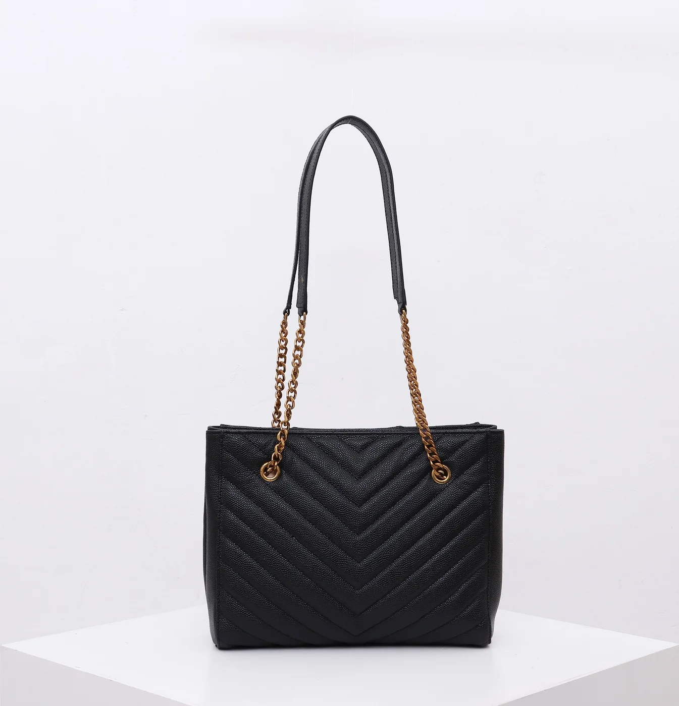 Saint Laurent Tribeca shoulder bag in burgundy leather product view 3