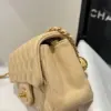 Chanel Classic Bell Bag Handbags Beige Leather Lock Gold 20 cm product view 3