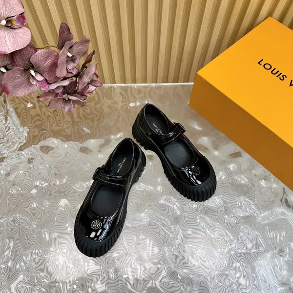 Louis Vuitton Women Black Patent Leather Mary Jane Loafers product photo