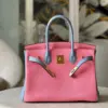 Hermès Birkin 30 Liam Blue/ Rose Pink Togo Leather Gold Hardware Bag product view 7