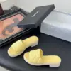 Chanel Women Yellow Quilted Leather Slides product view 2