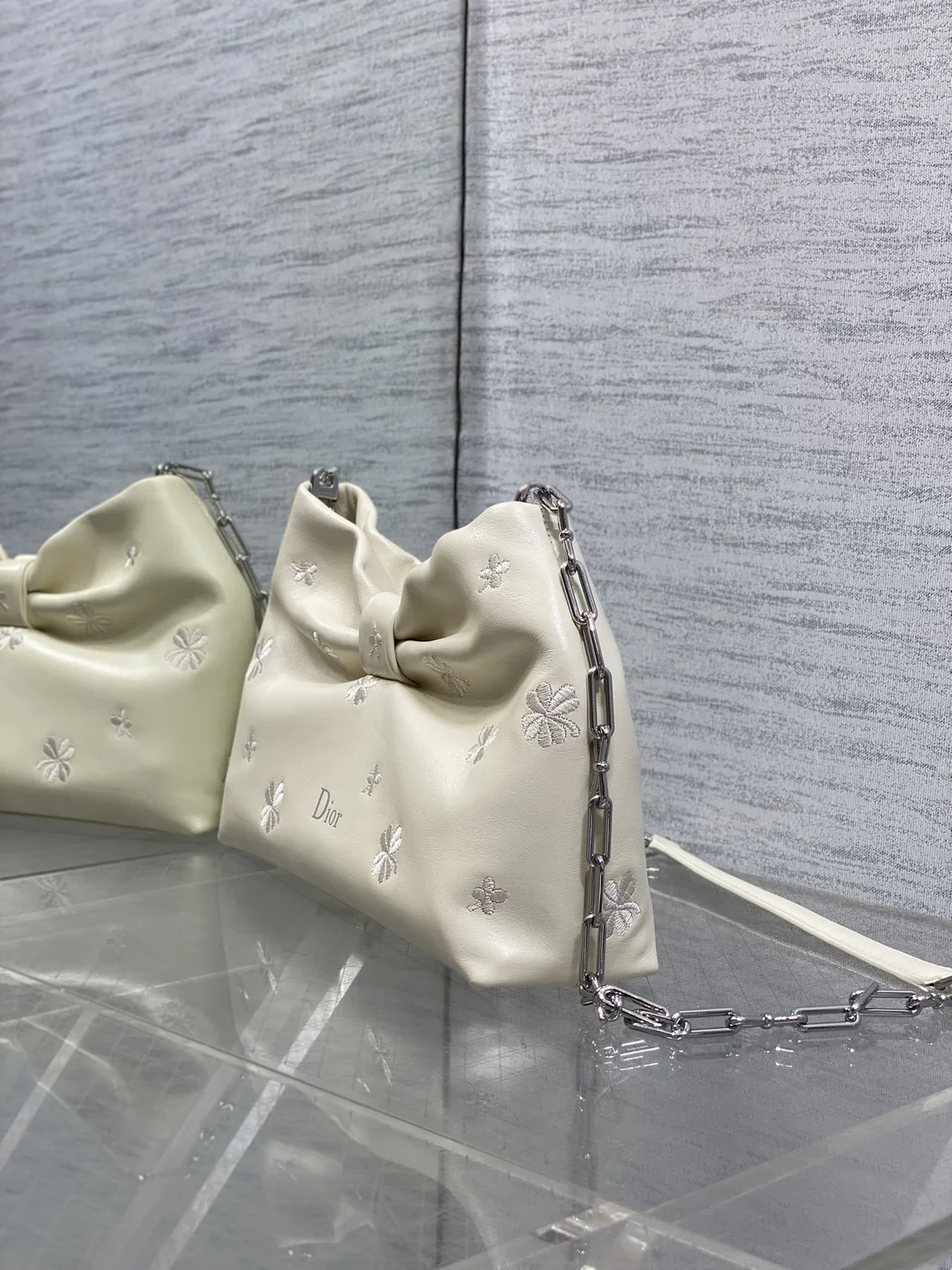 Dior Bow Bag Small Latte Lambskin product view 5