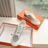 Hermès Women White Gray Mesh Canvas Sneakers product view 3